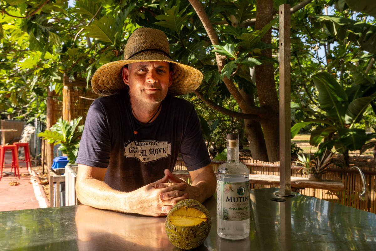 Patrick Garvey poses for a portrait. He partnered with Mutiny Island Vodka, which they’re calling the world’s first island vodka distilled from breadfruit from Grimal Grove and Caribbean rainwater in the U.S. Virgin Islands.